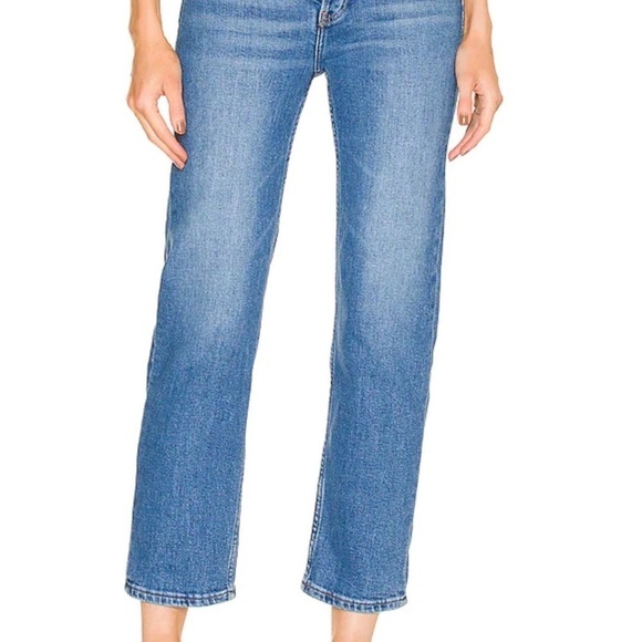 RE/DONE Originals 70s Stove Pipe in Dusted Blue High Rise Ankle Crop Jeans 31 - Picture 2 of 15